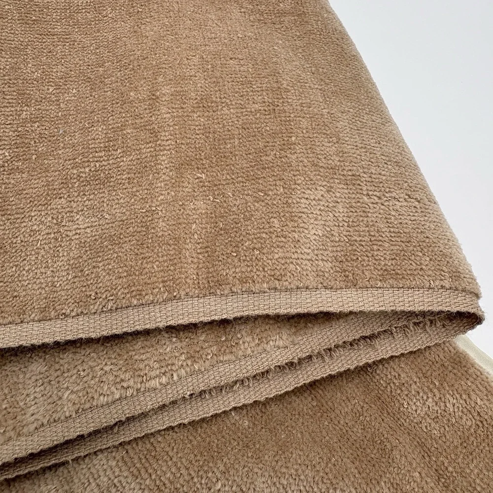 Vintage The Avanti‎ Look Tan/ Beige Towel 3 Pc Bath Washcloth Satin Lace Trim